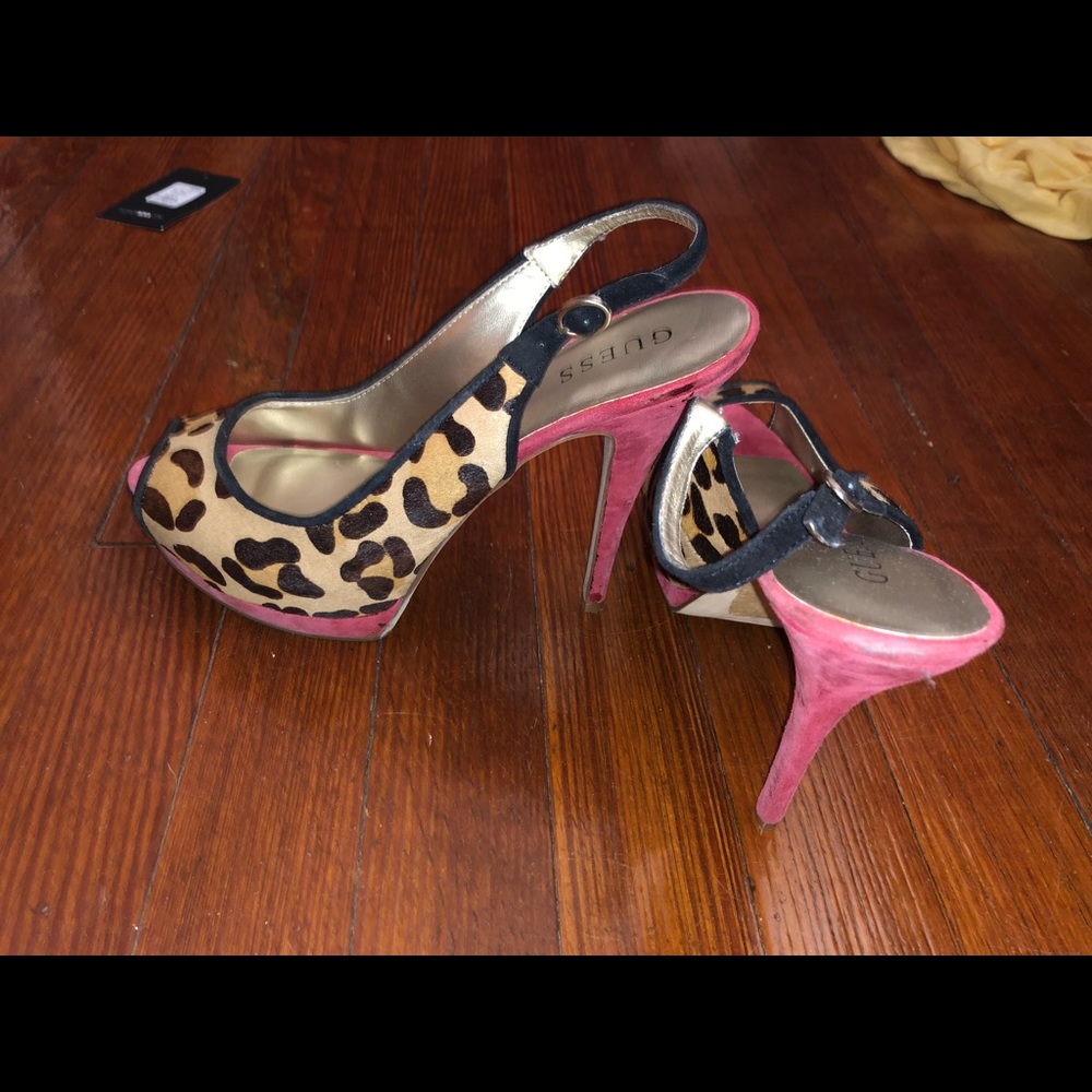 Leopard print Guess heels